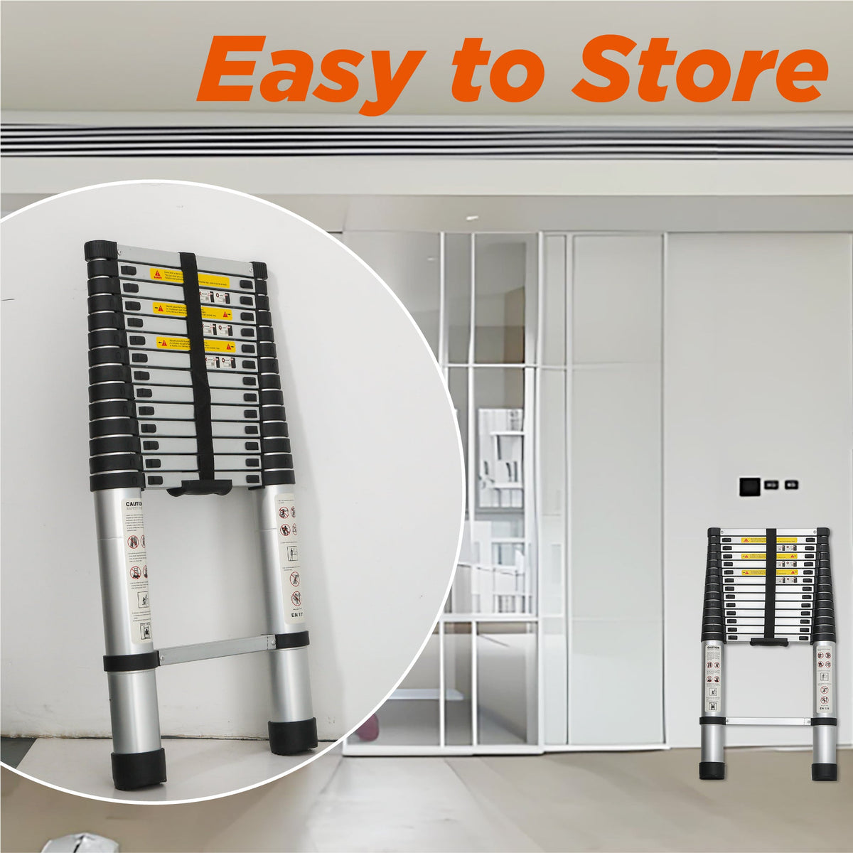 Telescoping Ladder 14.5FT - Multi-Purpose Aluminum Folding Ladder