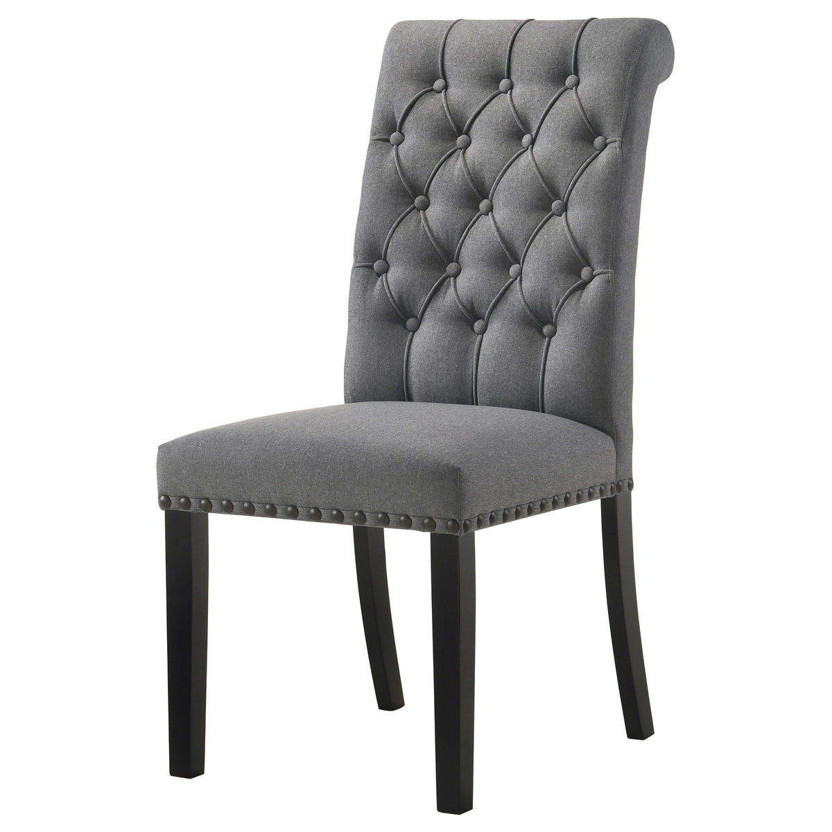 Alana Fabric Upholstered Dining Side Chair Grey (Set of 2)