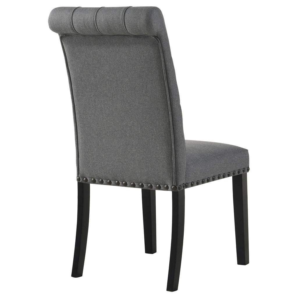 Alana Fabric Upholstered Dining Side Chair Grey (Set of 2)