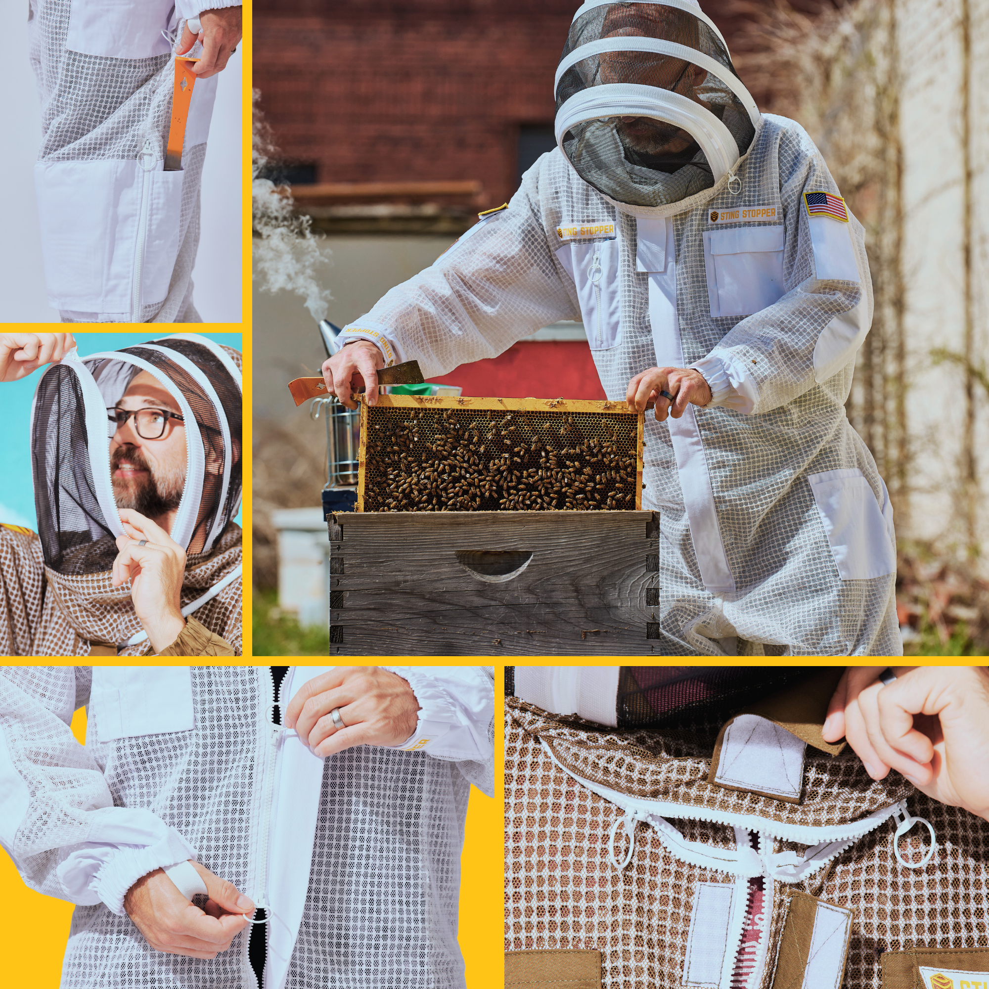 Sting Stopper Professional Ventilated Beekeeping Suit - Olive Green