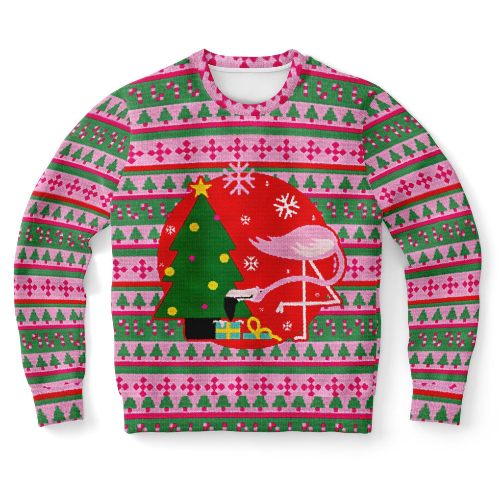 Awkward Flamingo Ugly Christmas Sweatshirt