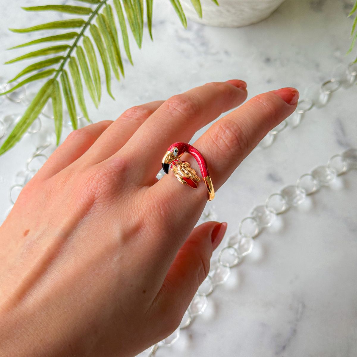 Statement Flamingo Rings