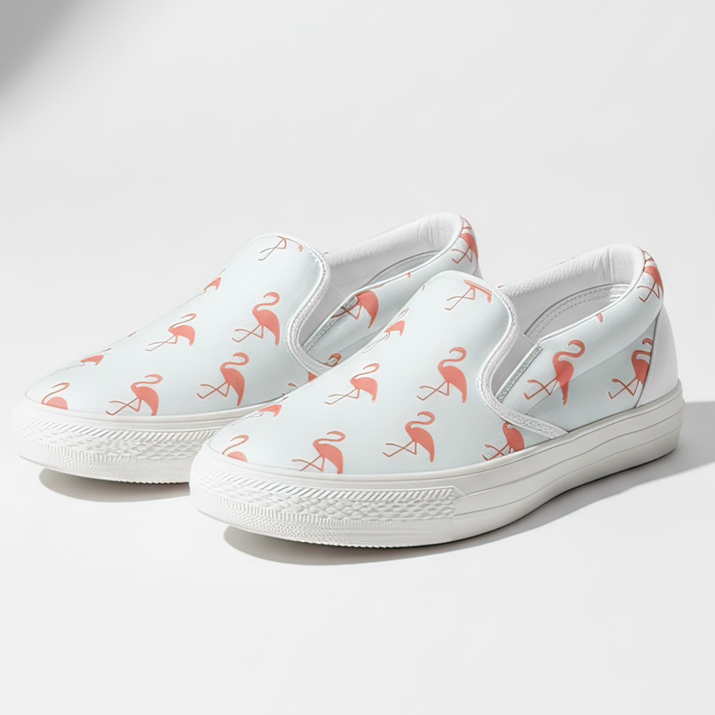 Simple Flamingo Slip Ons