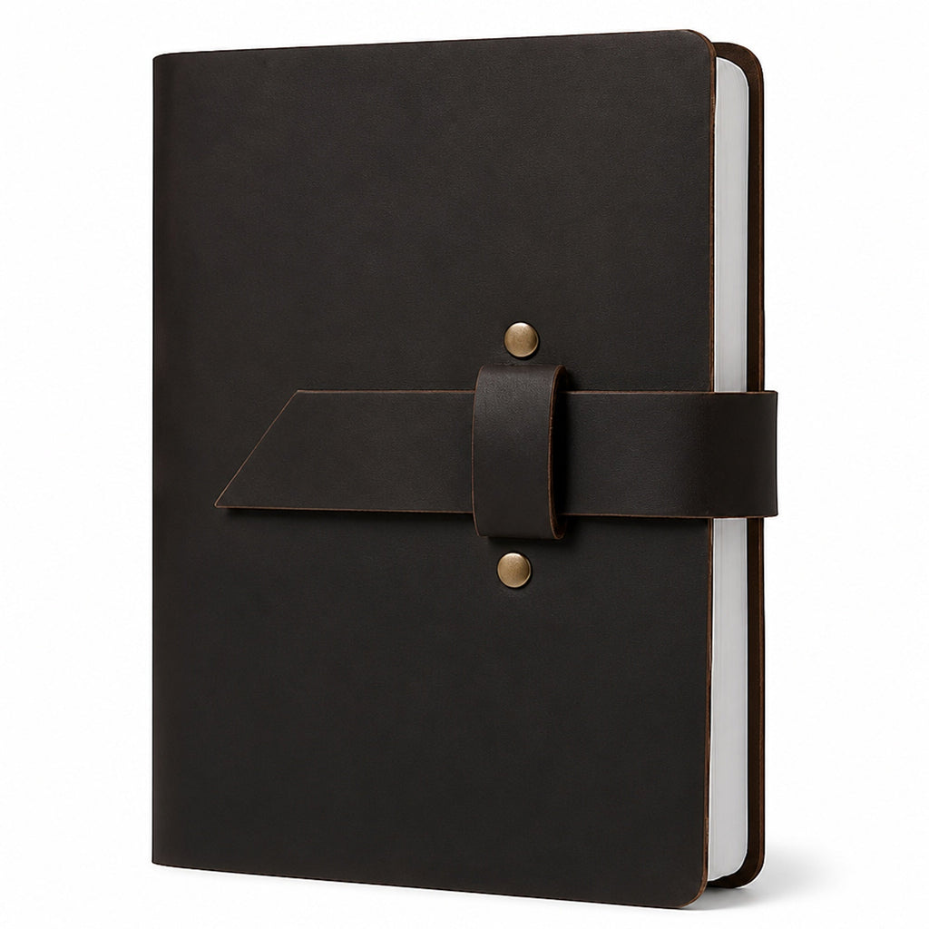 Handmade A6 Genuine Leather Journal-Refillable Ring Binder, Vintage Travel Organizer, and Writing Notebook for Men and Women-8x6 Inches