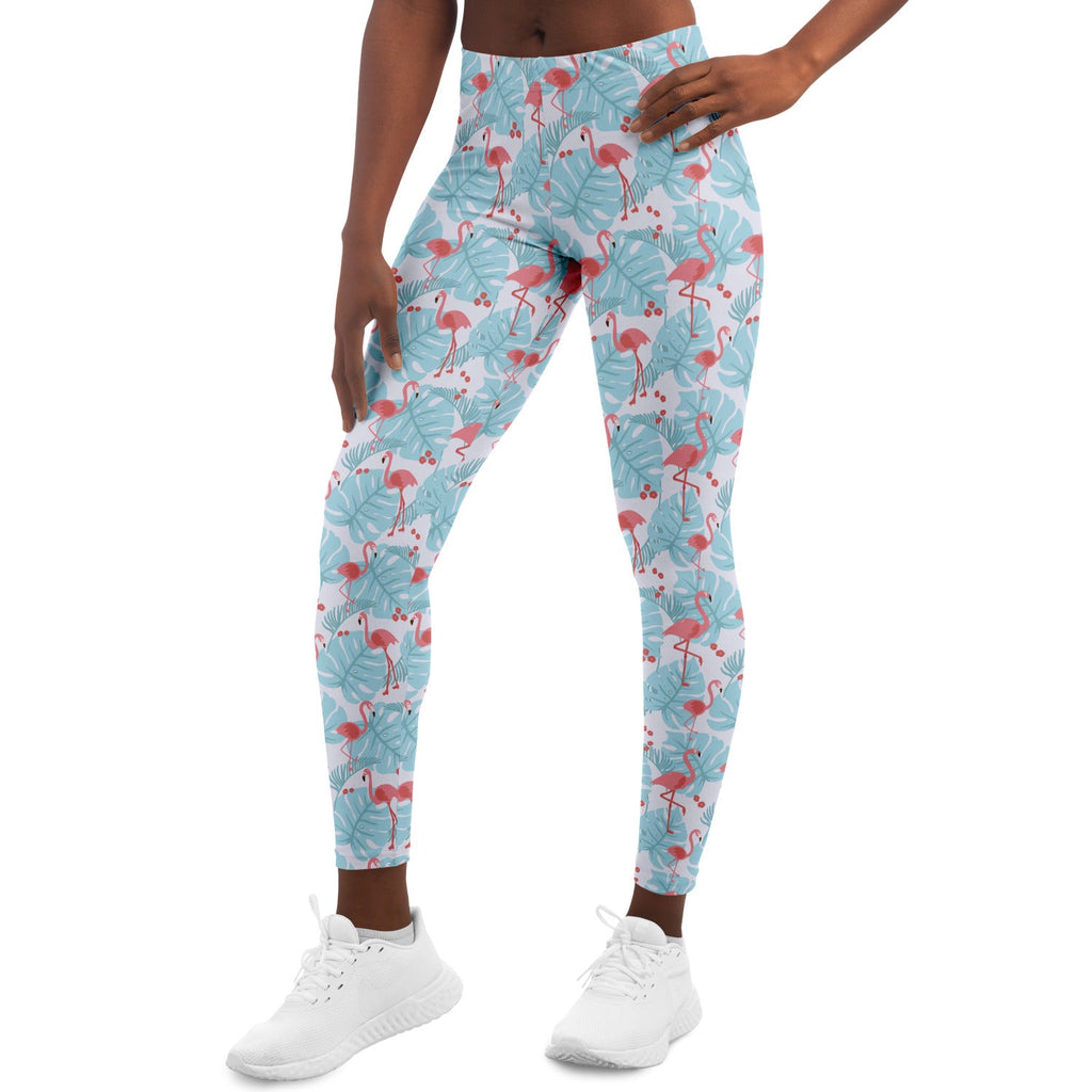 Flamingo Blue Floral Leggings