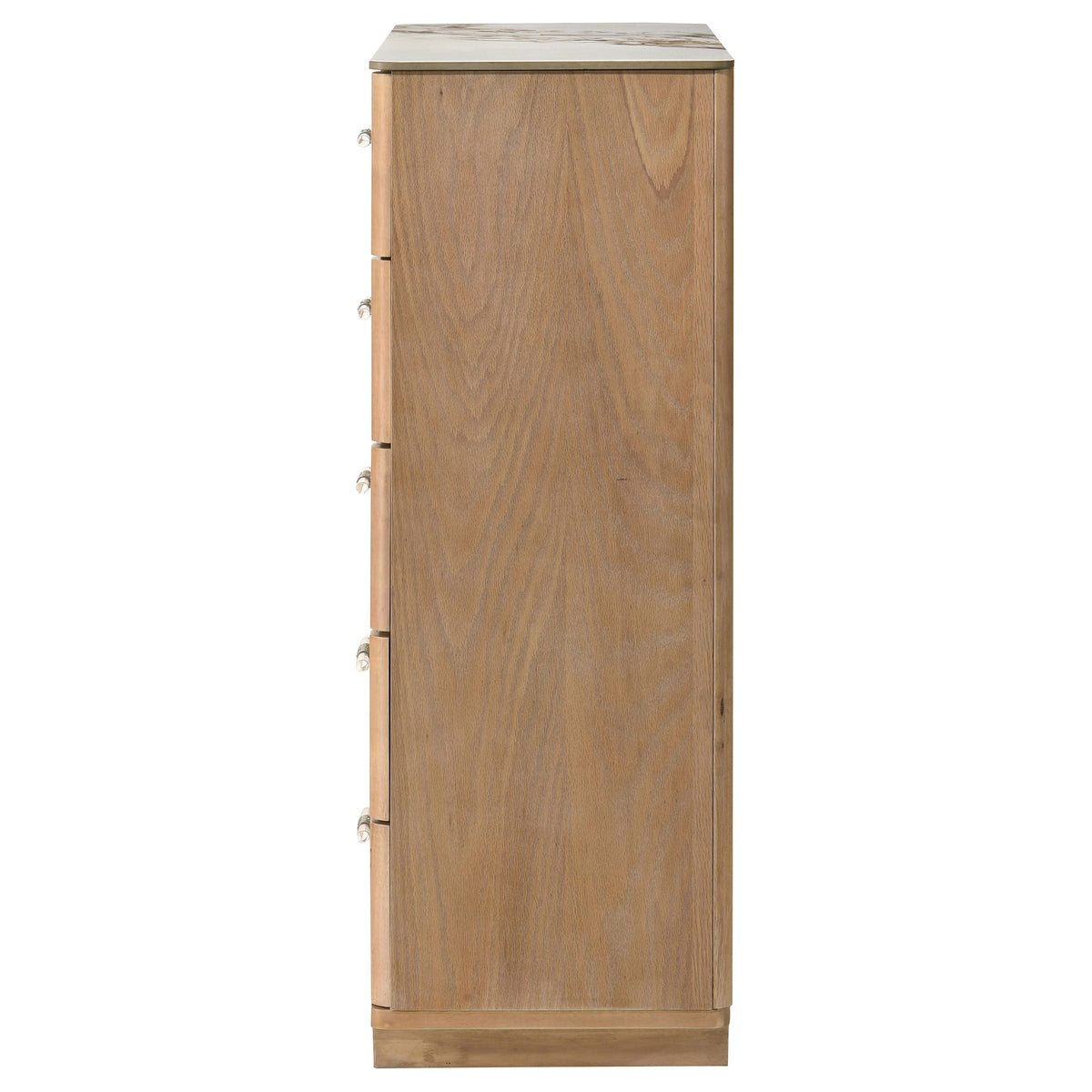 Leanne 5-drawer Sinter Stone Top Chest of Drawers Light Oak