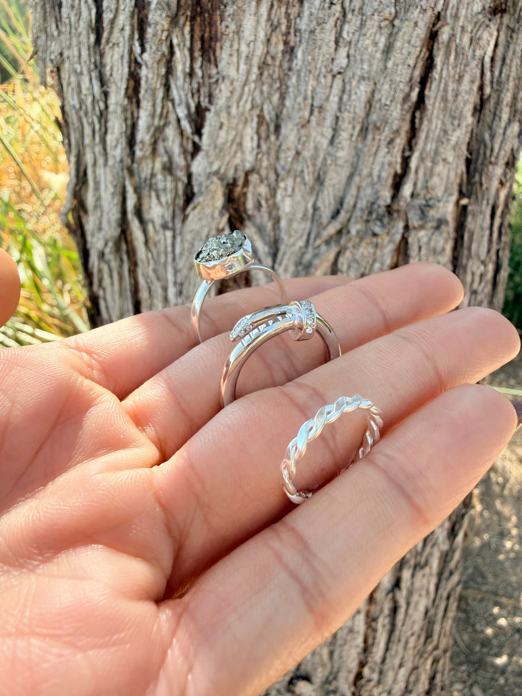 Plata 925 Bundle de anillos 3 pzas