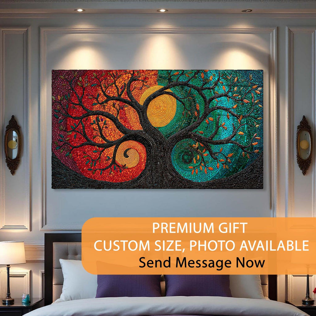 Tree of Life Tempered Glass Wall Art | Spiritual Decor