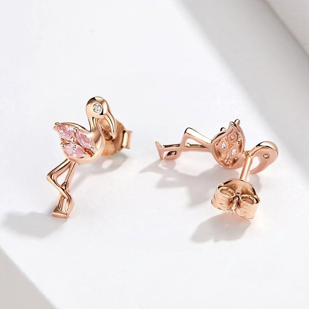 Sterling Silver Flamingo Earrings