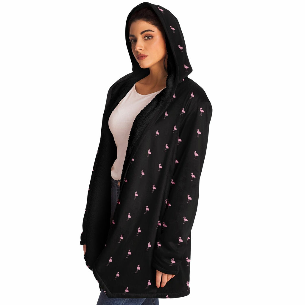 Black Classic Flamingo Cloak Hoodie