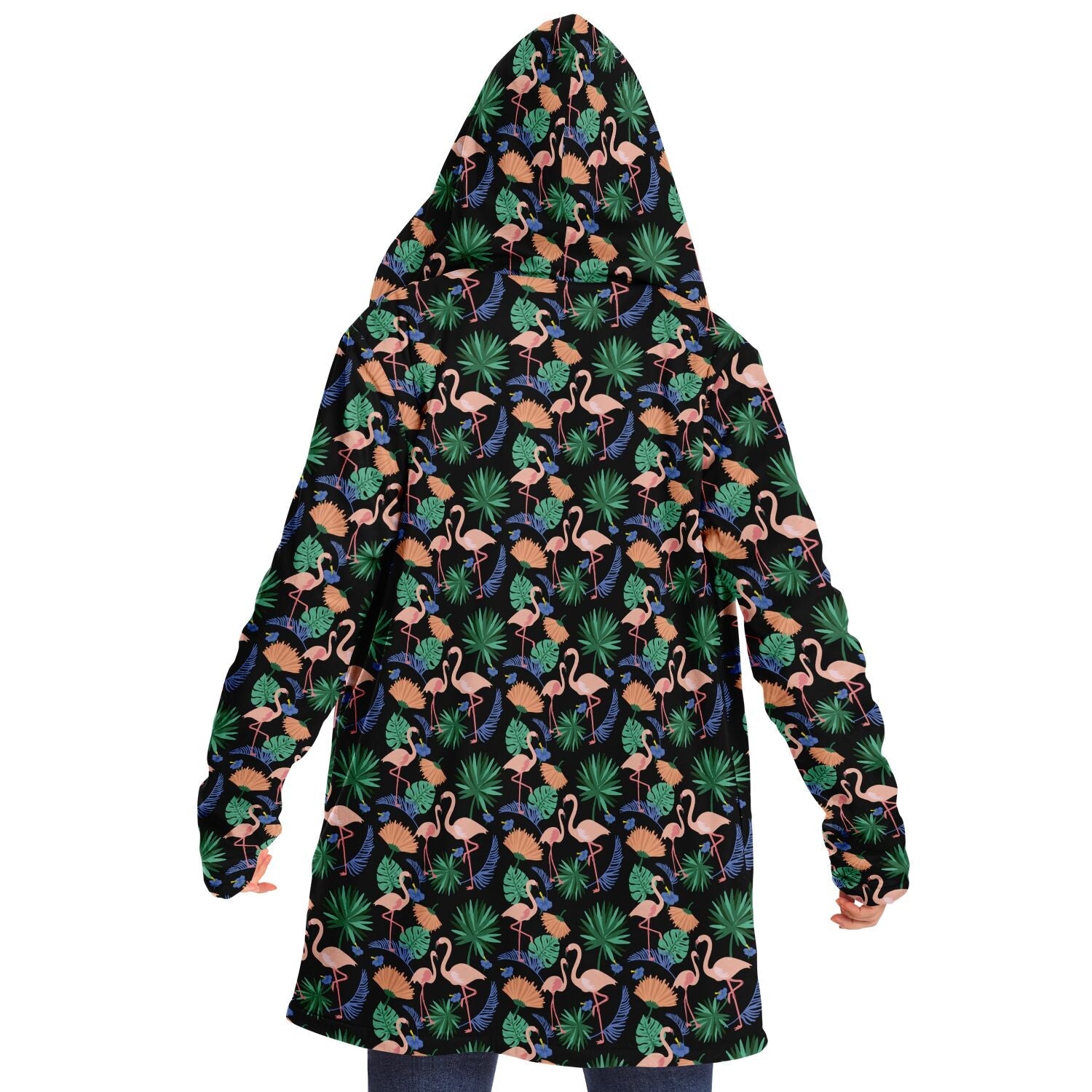 Flamingo Exotic Floral Cloak Hoodie
