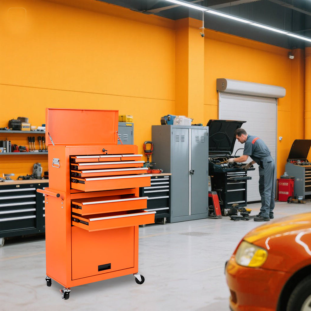 8-Drawer Rolling Tool Chest with Detachable Top Toolbox