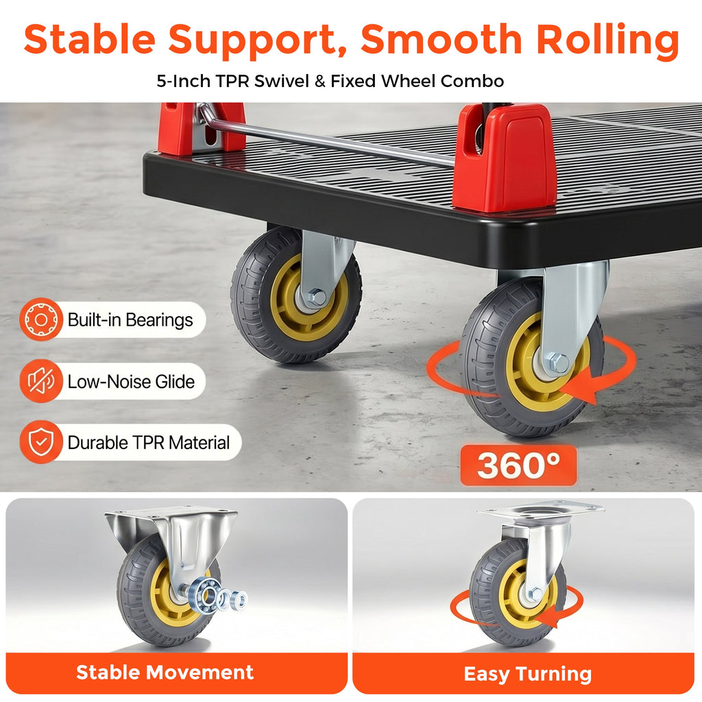 25.5"x43.5" Platform Truck, Foldable Handcart