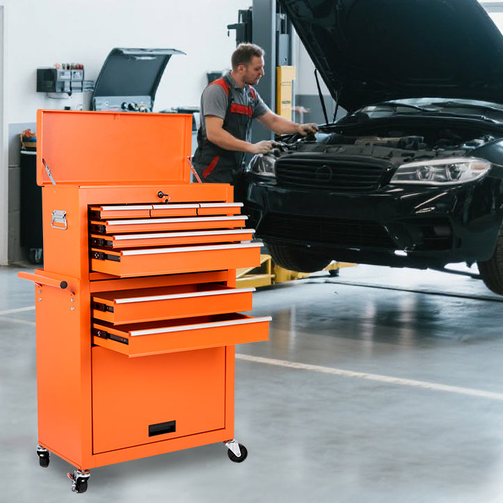 8-Drawer Rolling Tool Chest with Detachable Top Toolbox