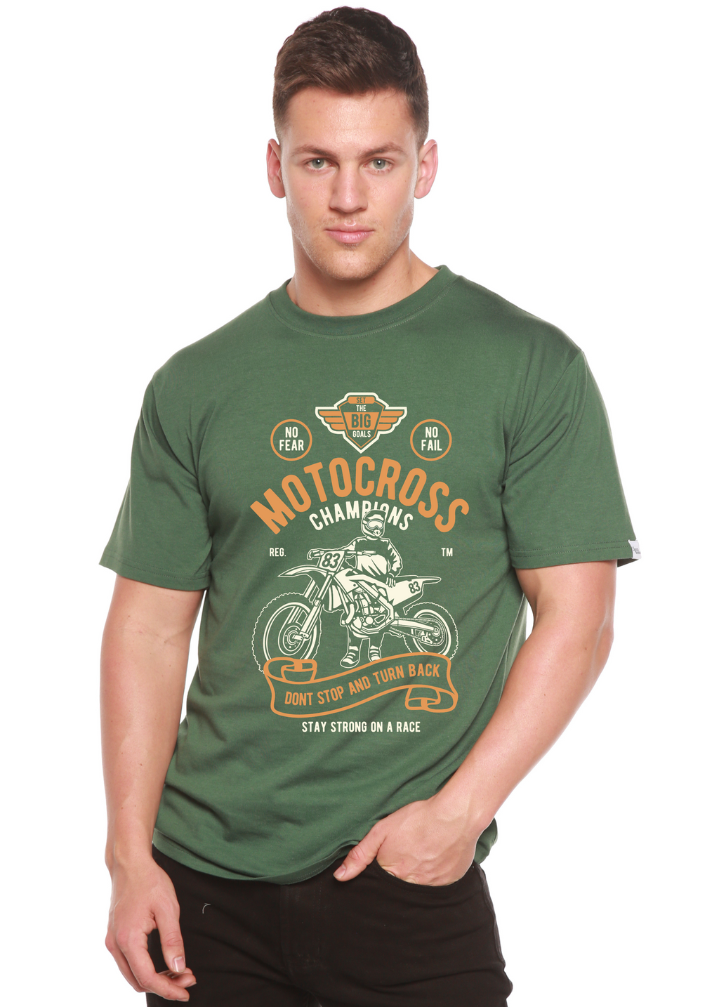 Motocross Champions Men's Bamboo Viscose/Organic Cotton Short Sleeve Graphic T-Shirt