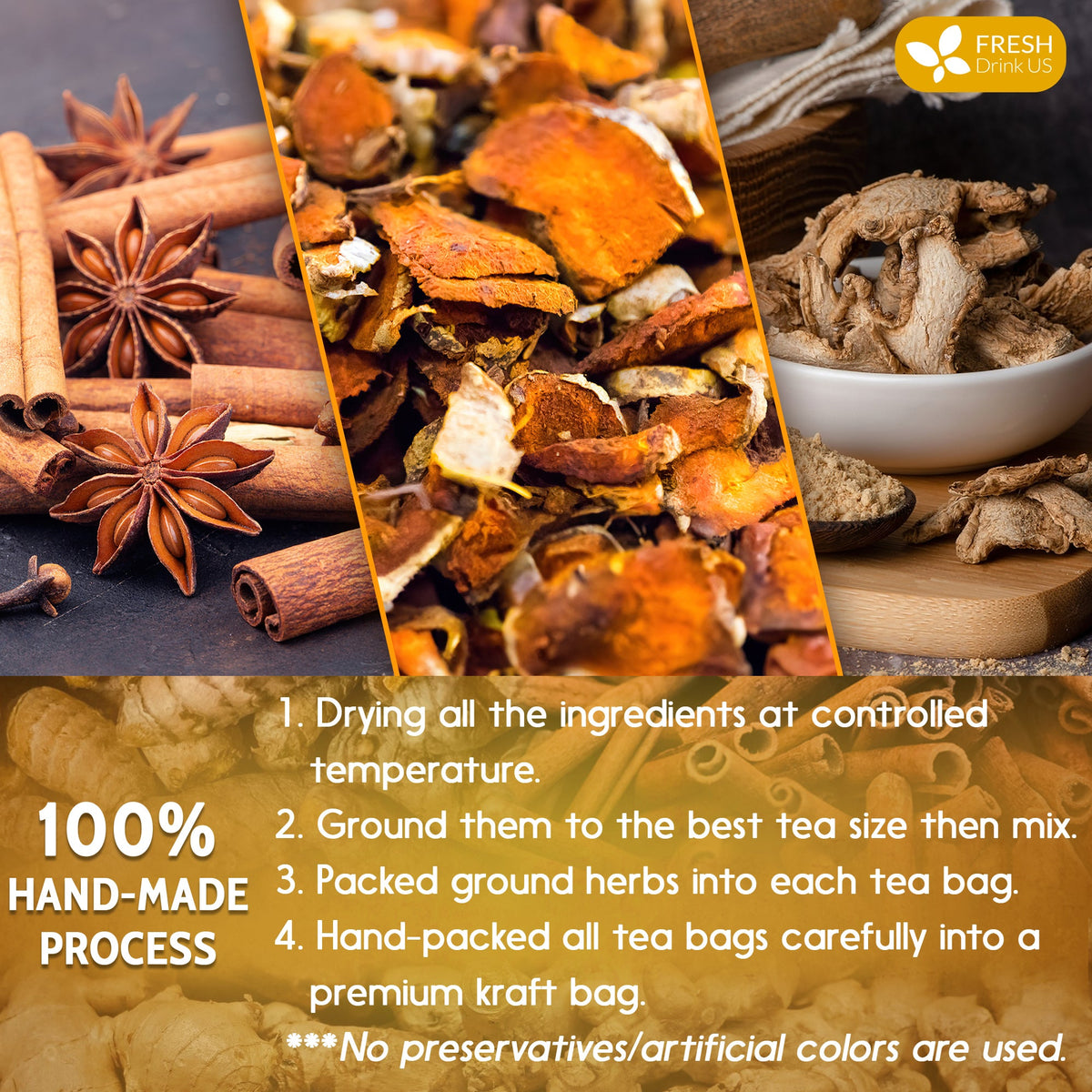 Turmeric, Ginger, Cinnamon Tea Bags