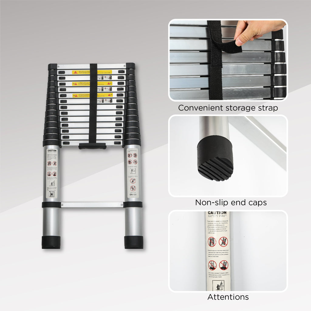 Telescoping Ladder 14.5FT - Multi-Purpose Aluminum Folding Ladder