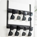 LemonRoad Over Door Sunglasses Organizer 2-Layer Metal Holder Black