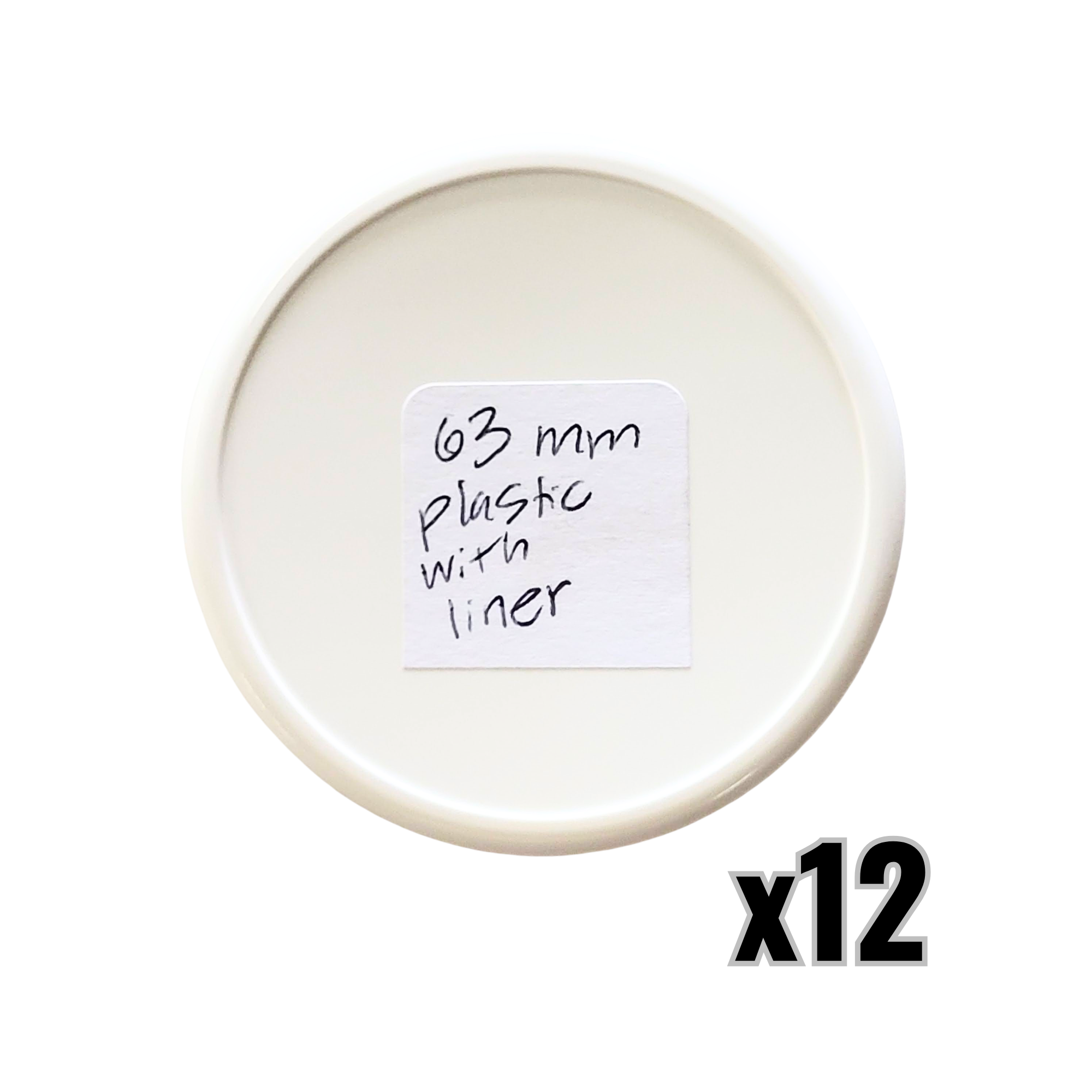 63mm Plastic Lids with Liner