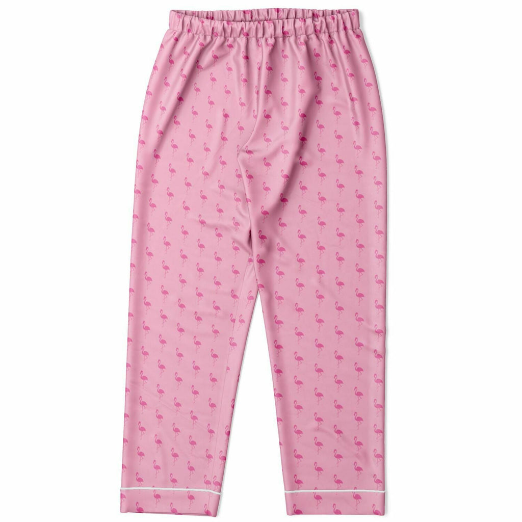 Simple Pink Flamingo Satin Pajamas