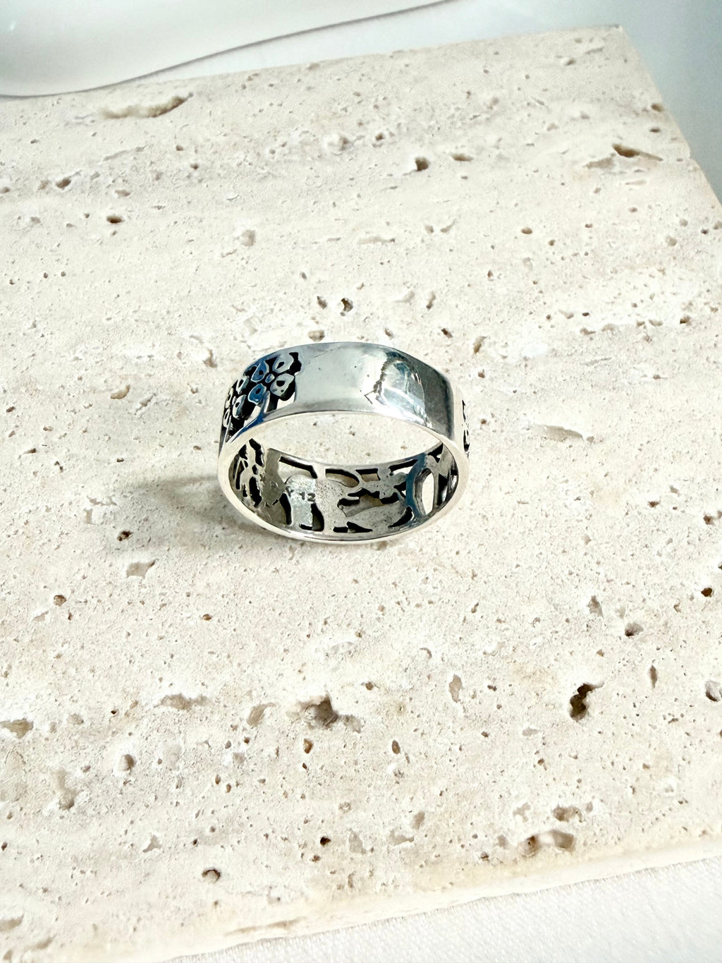 Silver 925 lucky charm ring | Handmade in Mexico | Protection Symbols Band Ring | Anillo de la suerte plata 925 Mexico