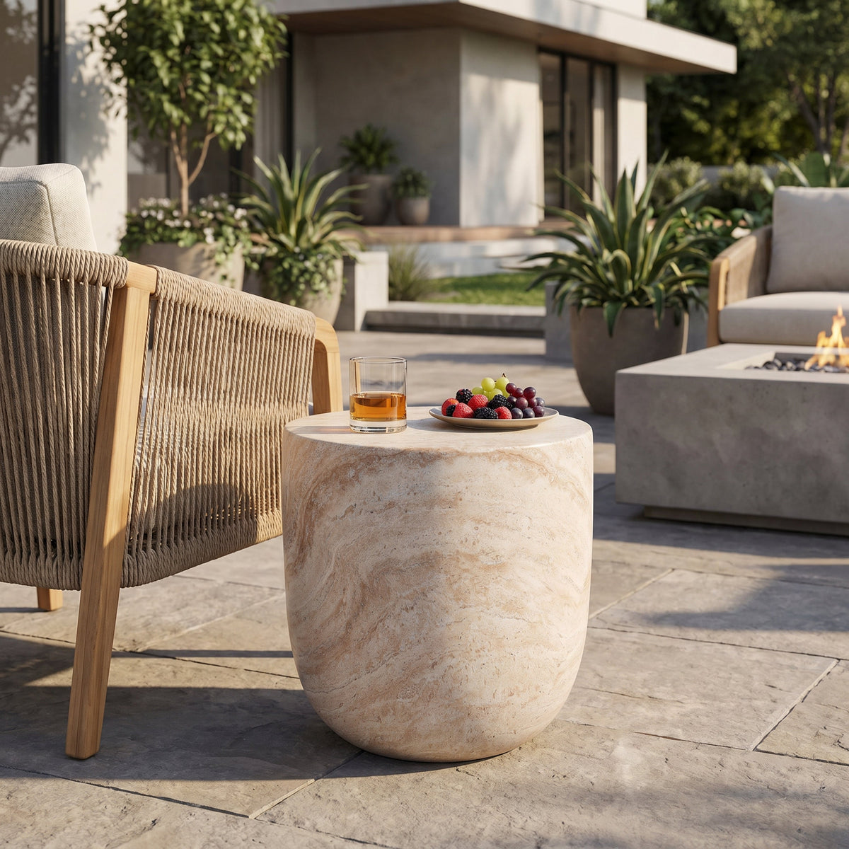 Outdoor/Indoor Lightweight Concrete Side Table