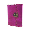 Hand Embossed Purple Leather Diary Journal-Unlined, Eco-friendly, 100 Sheets/200 Pages(7x5 inches)