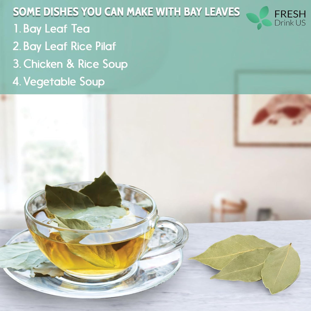 Premium Dried Bay Leaves, Tea Bags, Powder, Bay Leaves Spice, Whole Nice Leaves, Wildcrafted, Fresh Harvested, Bay Leaves For Cooking, Sugar-Free, Gluten Free, Caffeine Free, Vegan