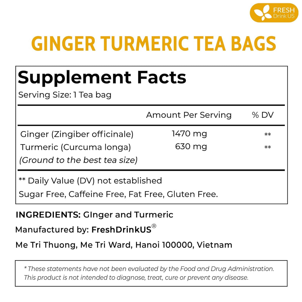 Premium Ginger Turmeric Tea Bags