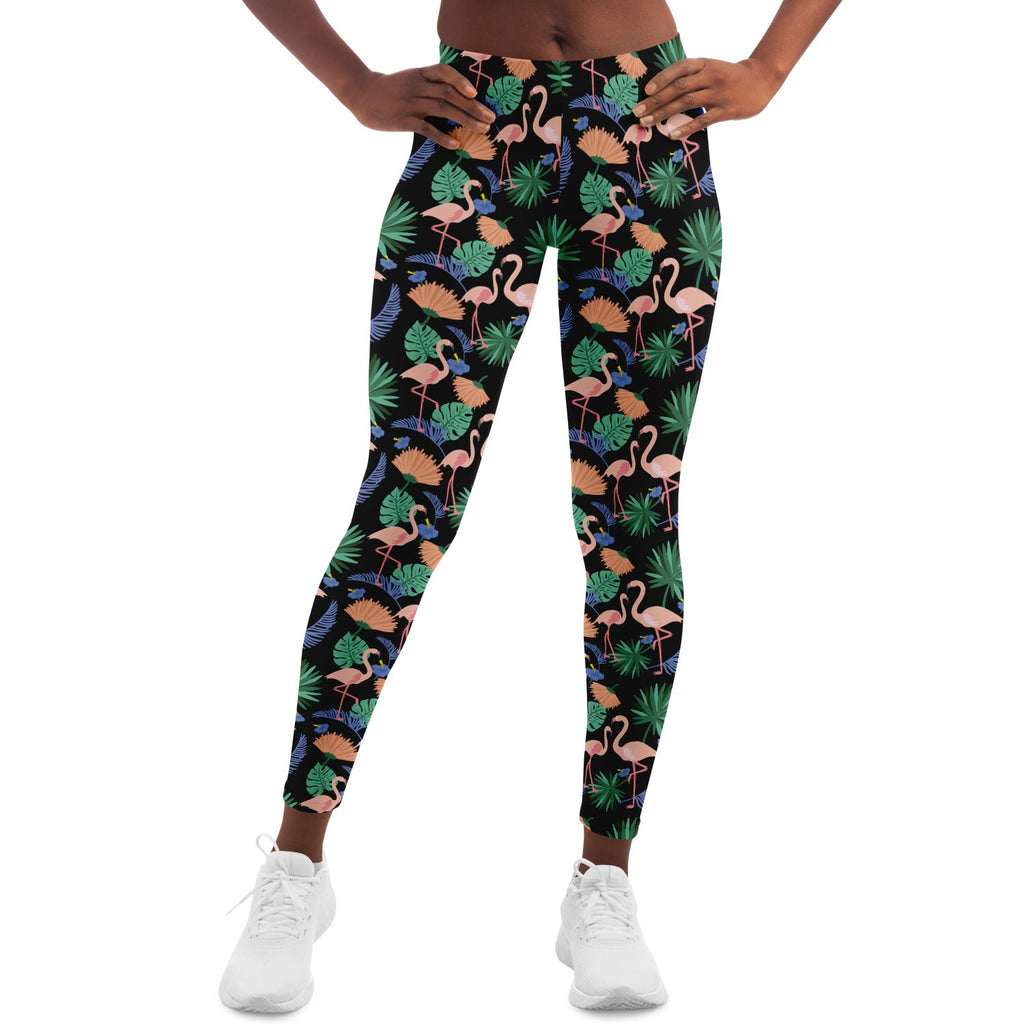 Flamingo Exotic Floral Leggings