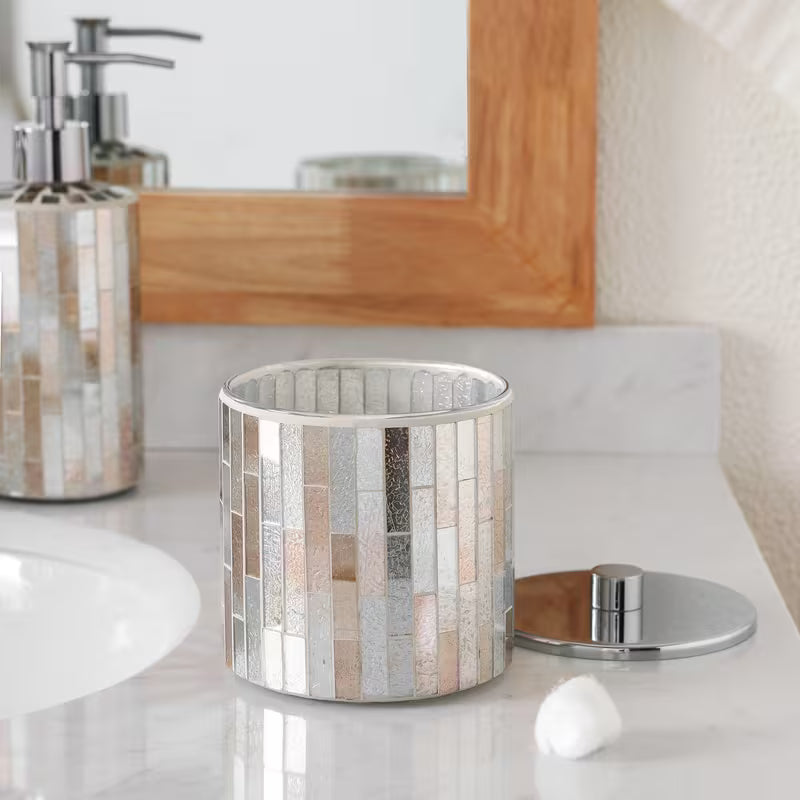 5-Piece Decorative Mosaic Glass Bathroom Accessories Set