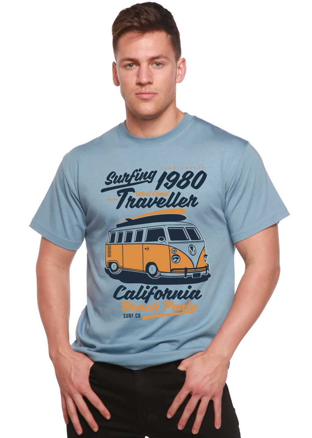 Surfing 1980 Spun Bamboo® Men's Bamboo Viscose/Organic Cotton Short Sleeve Graphic T-Shirt