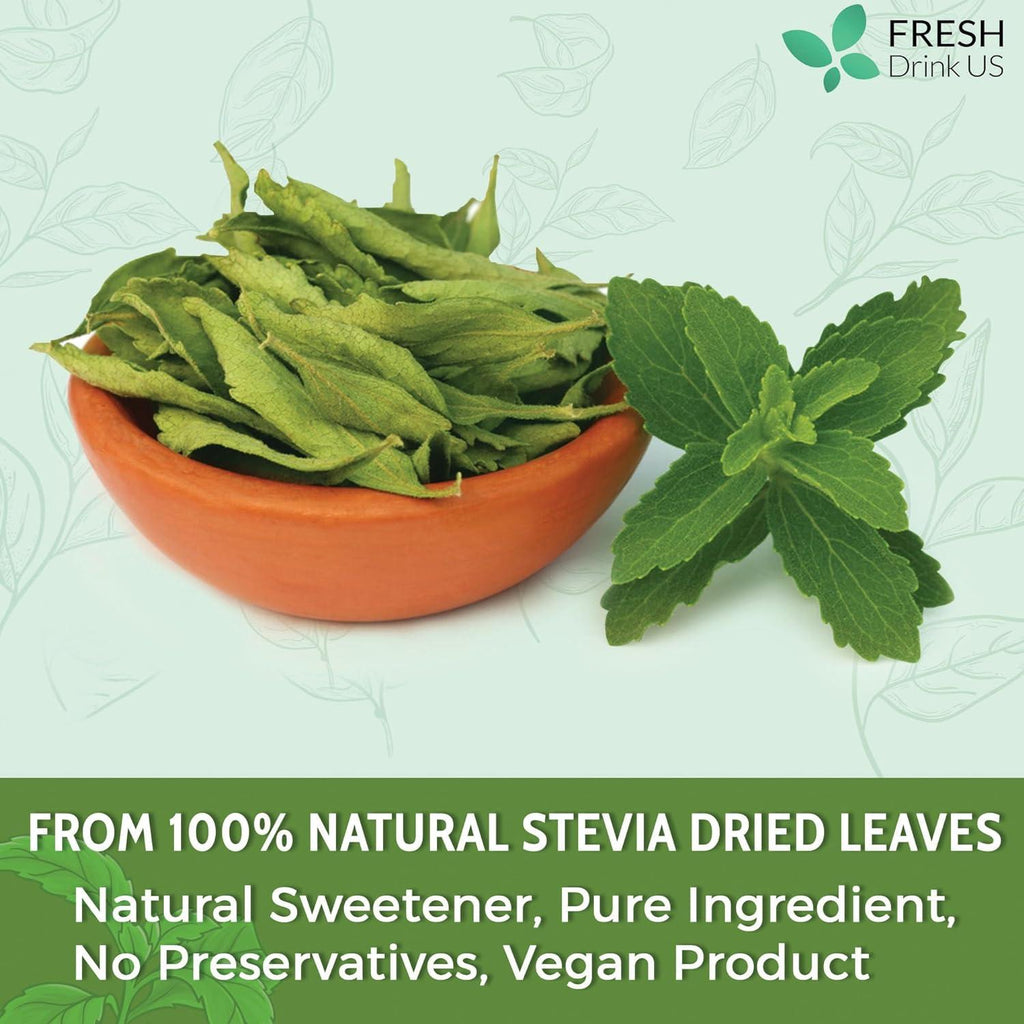 Stevia Leaf, Whole Dried Leaves, Tea Bags, Powder, 100% Natural and Pure from Stevia Leaves. Sugar Substitute for Tea, Coffee. Loose Leaf Stevia Herbal Tea. Zero Calorie Sweetener. No Sugar, No Caffeine, No Gluten, Vegan.