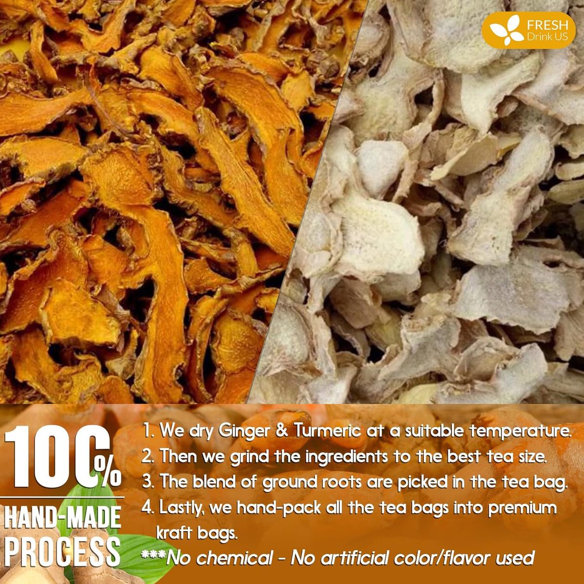 Premium Ginger Turmeric Tea Bags