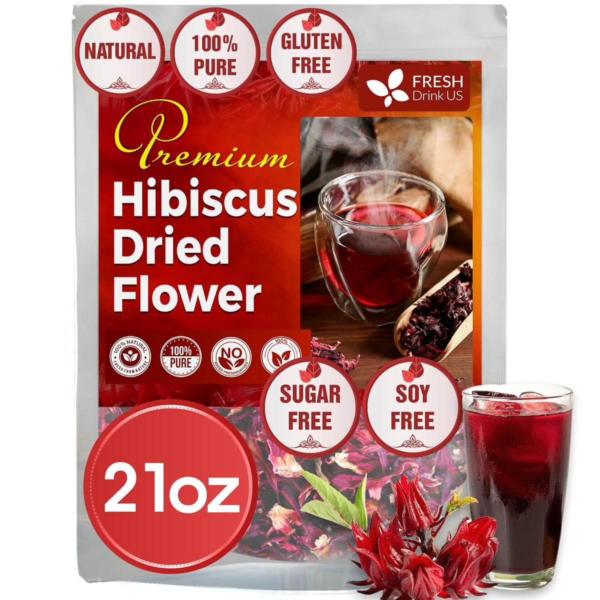 Hibiscus Dried Flowers Tea Bags
