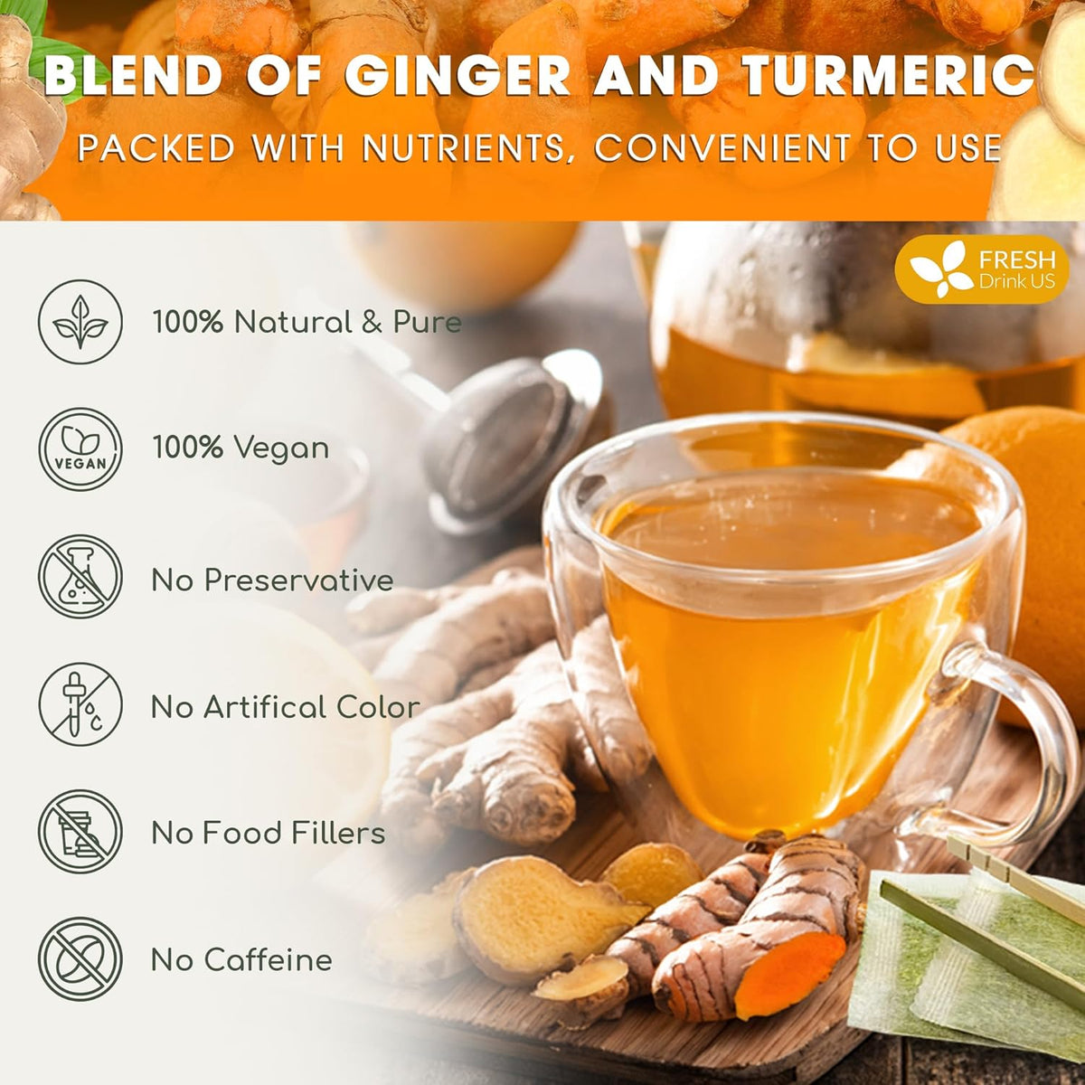 Premium Ginger Turmeric Tea Bags