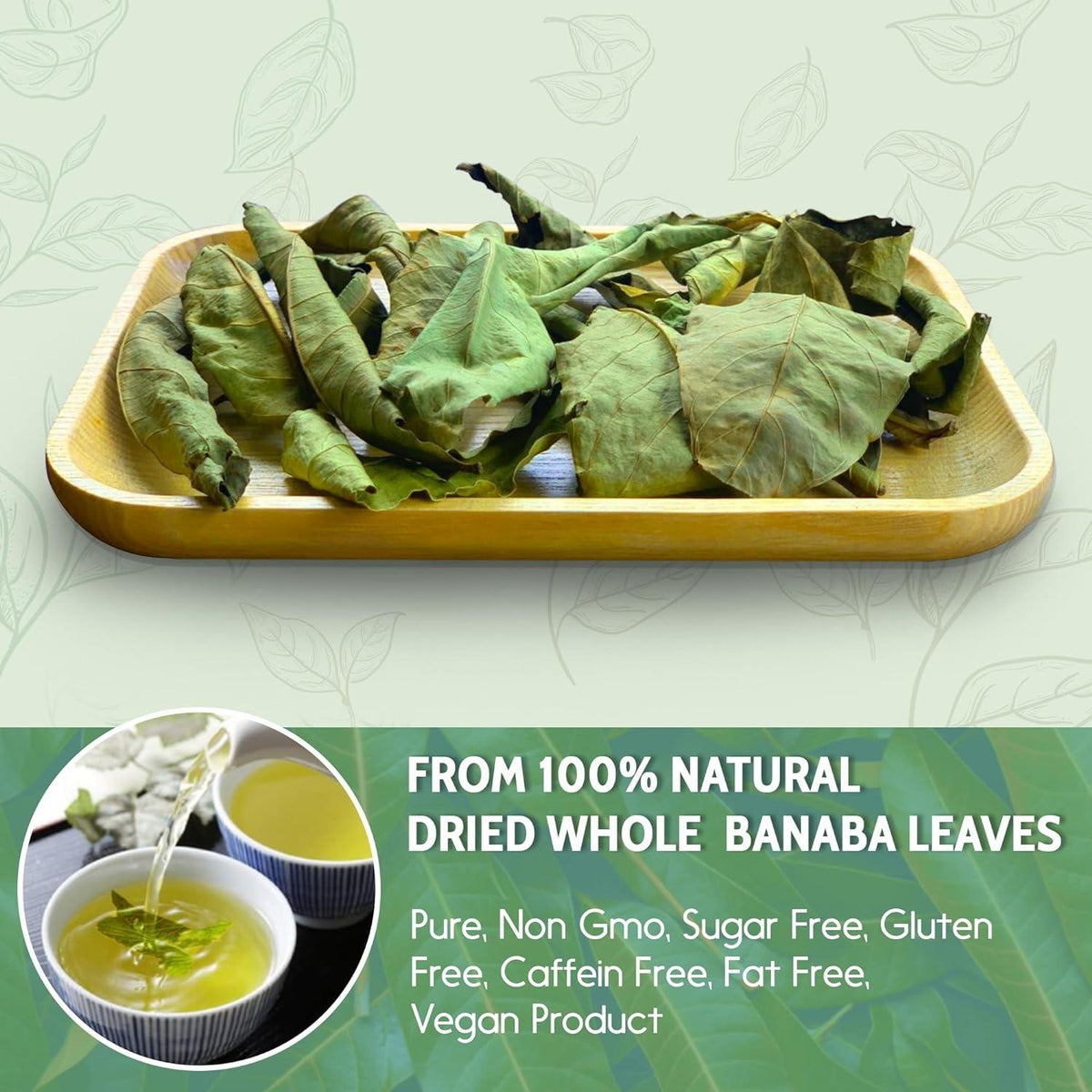 Natural Banaba Dried Leaves, Tea Bags, Powder