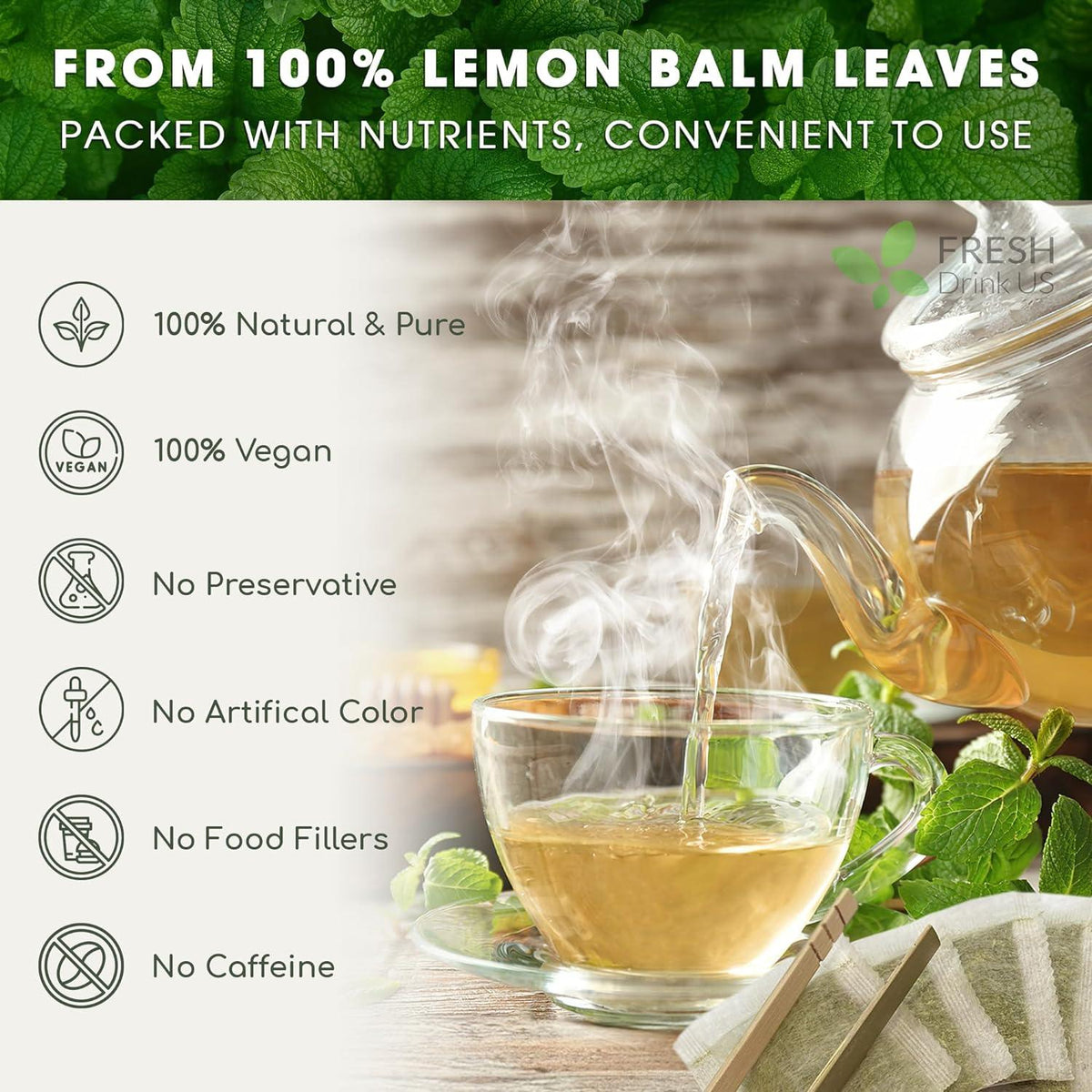 Premium Lemon Balm Leaf Tea Bags