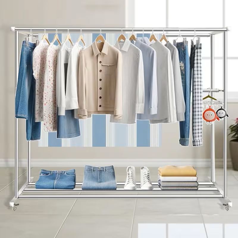 Heavy Duty Stainless Steel Rolling Laundry Drying Rack
