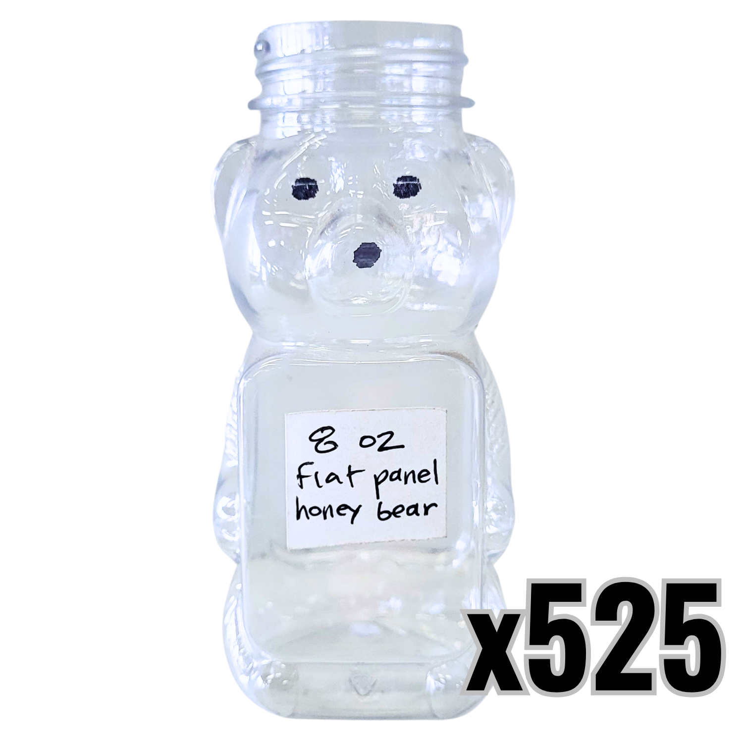 8 oz Plastic Flat Panel Honey Bears