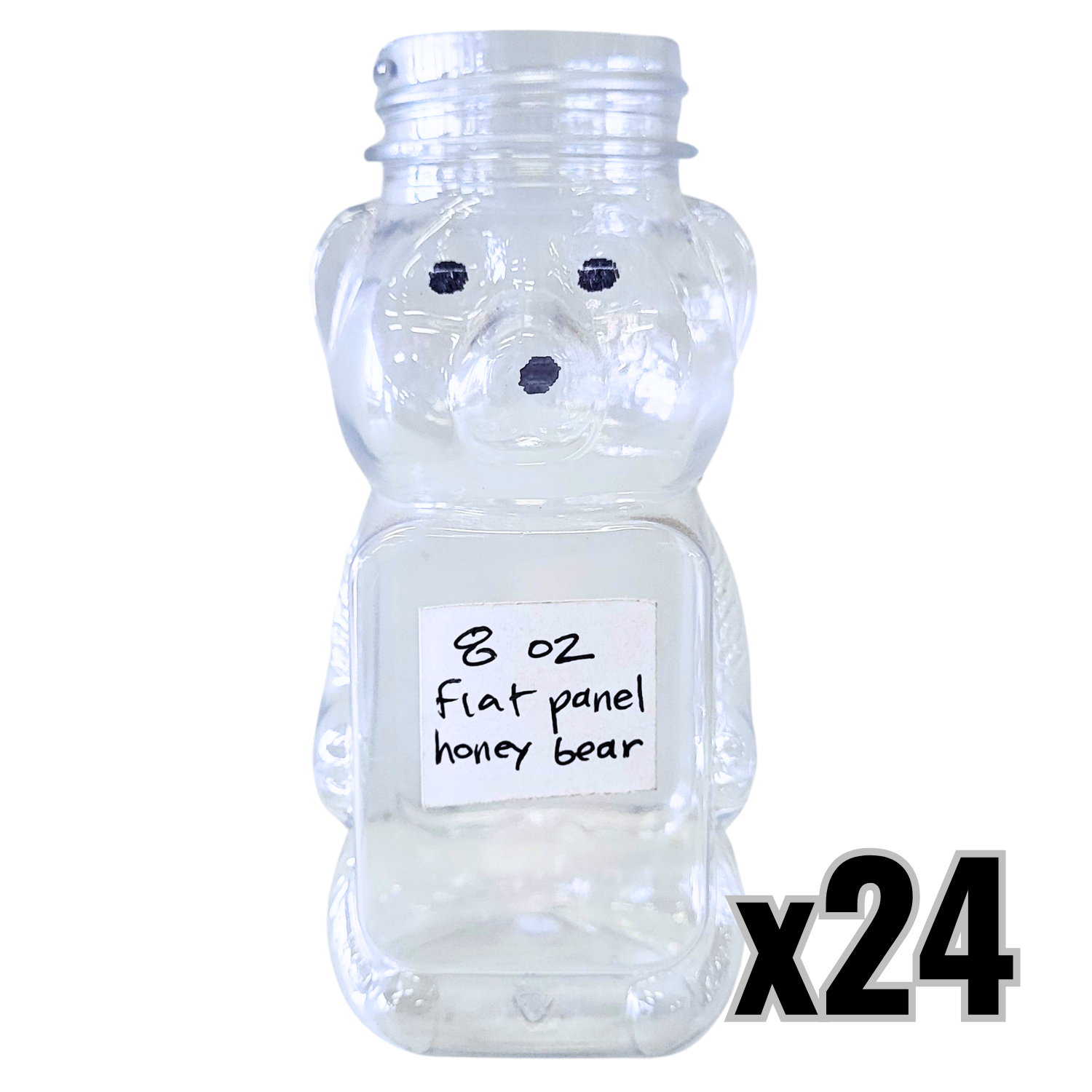 8 oz Plastic Flat Panel Honey Bears