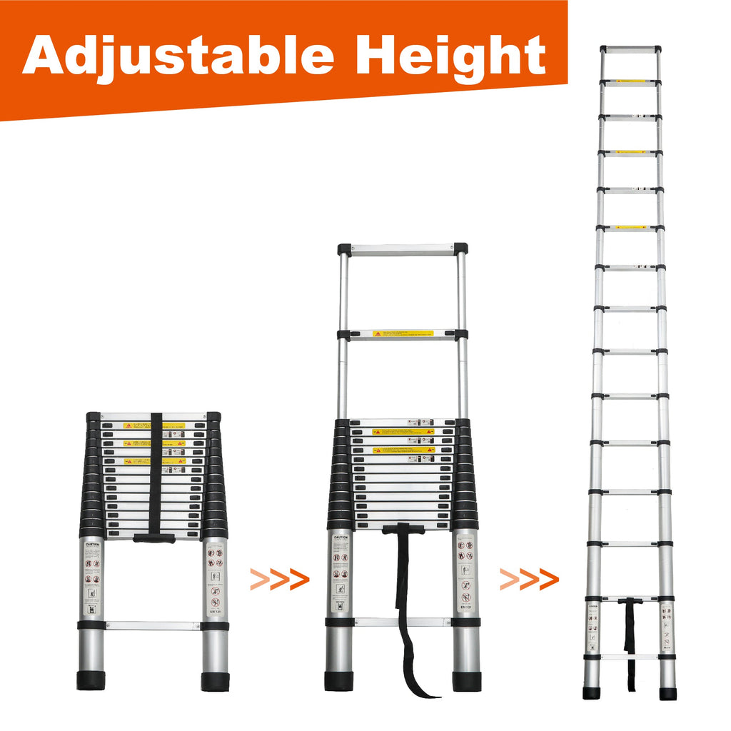Telescoping Ladder 14.5FT - Multi-Purpose Aluminum Folding Ladder
