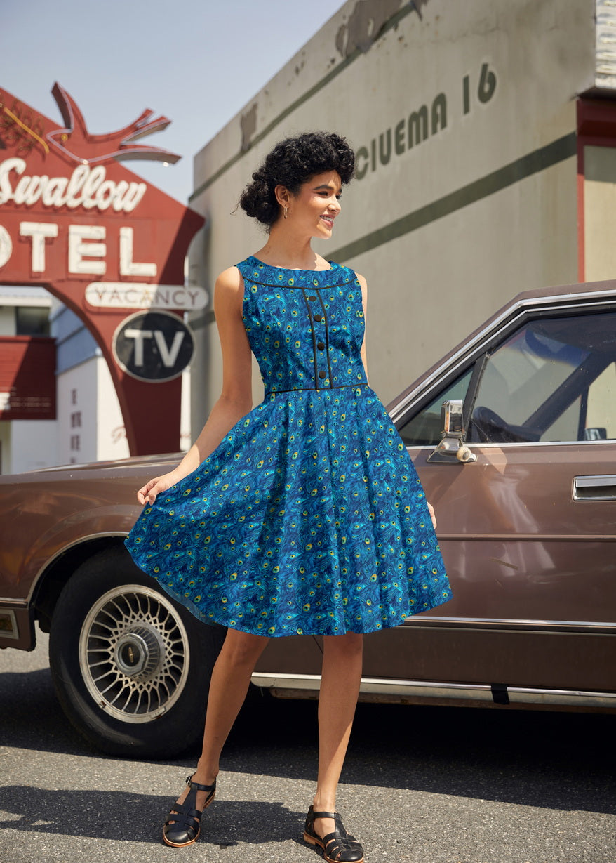Elizabeth Dress in Peacock - XL only, 1 left!
