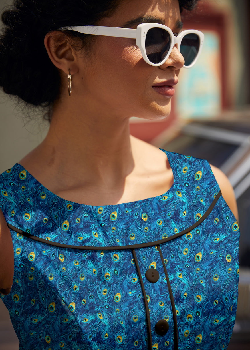 Elizabeth Dress in Peacock - XL only, 1 left!