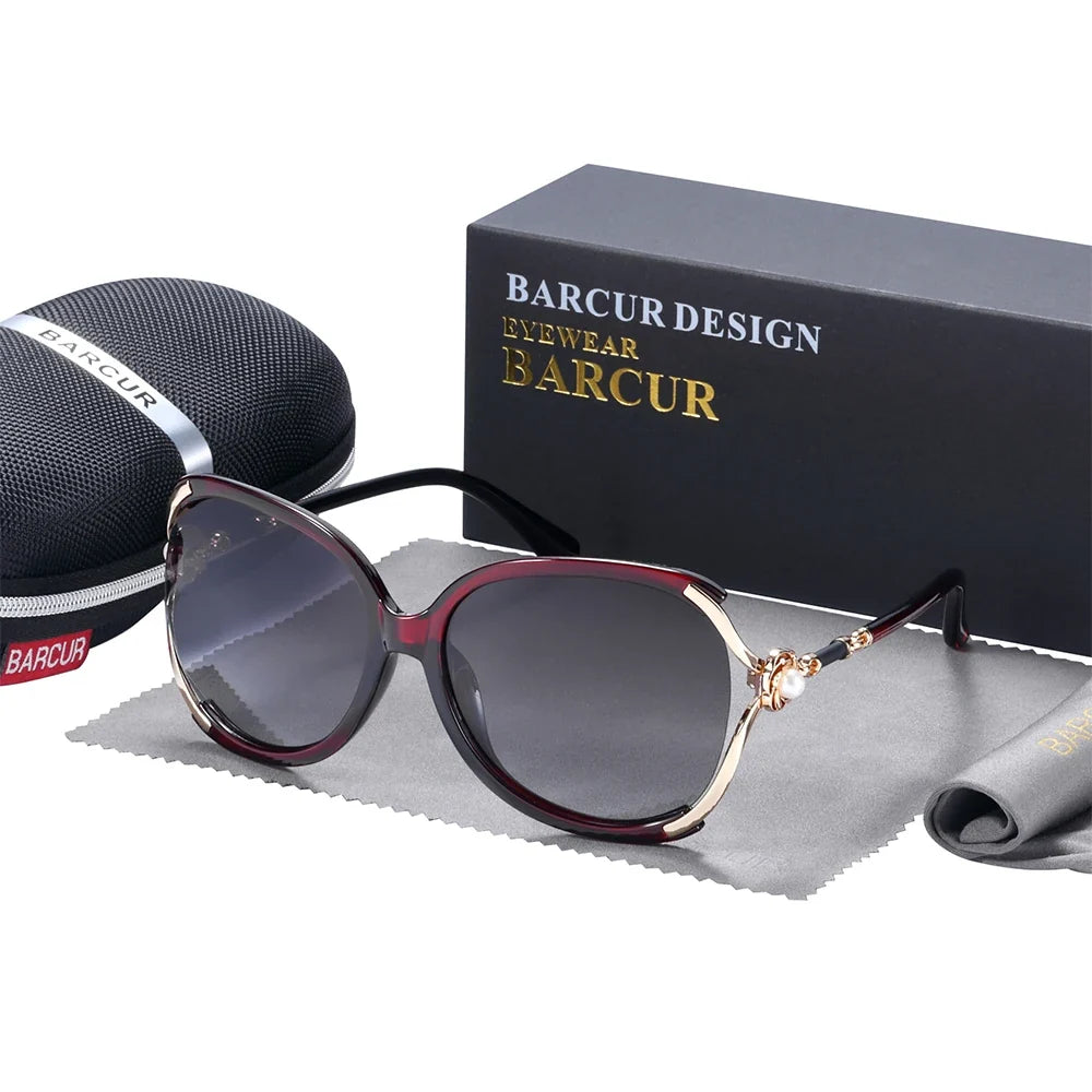 BARCUR Sunglasses Trendy Butterfly Design Fashion Women Sunglasses Polarized Lens Ladies Sun Glasses UV400 Protection for Hot Summer Days