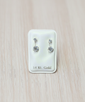 14K Solid Gold Curb Stud Earrings – Telephone Style, Screw Back | Aretes de oro sólido 14K