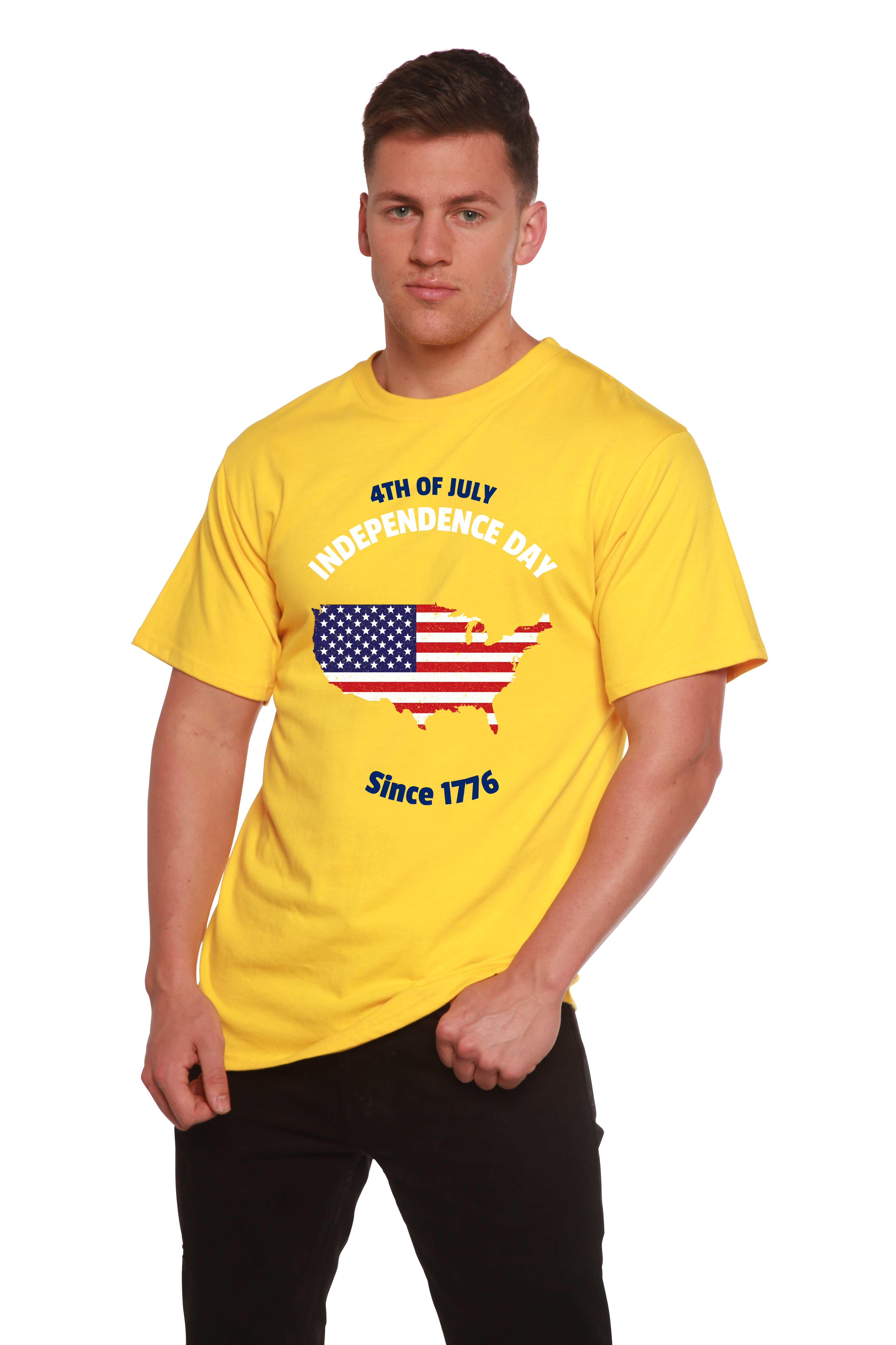 4th of July Men's Bamboo Viscose/Organic Cotton Short Sleeve Graphic T-Shirt