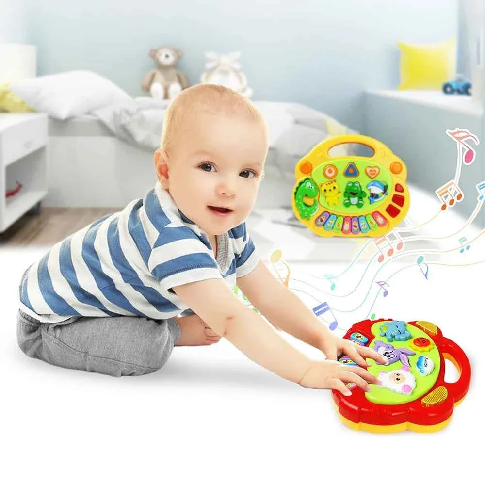 Kids Cartoon Piano Keyboard Game with Animal Sounds Flashing Light Music Baby Instrument Music Toys Educational Toys Kids Gifts