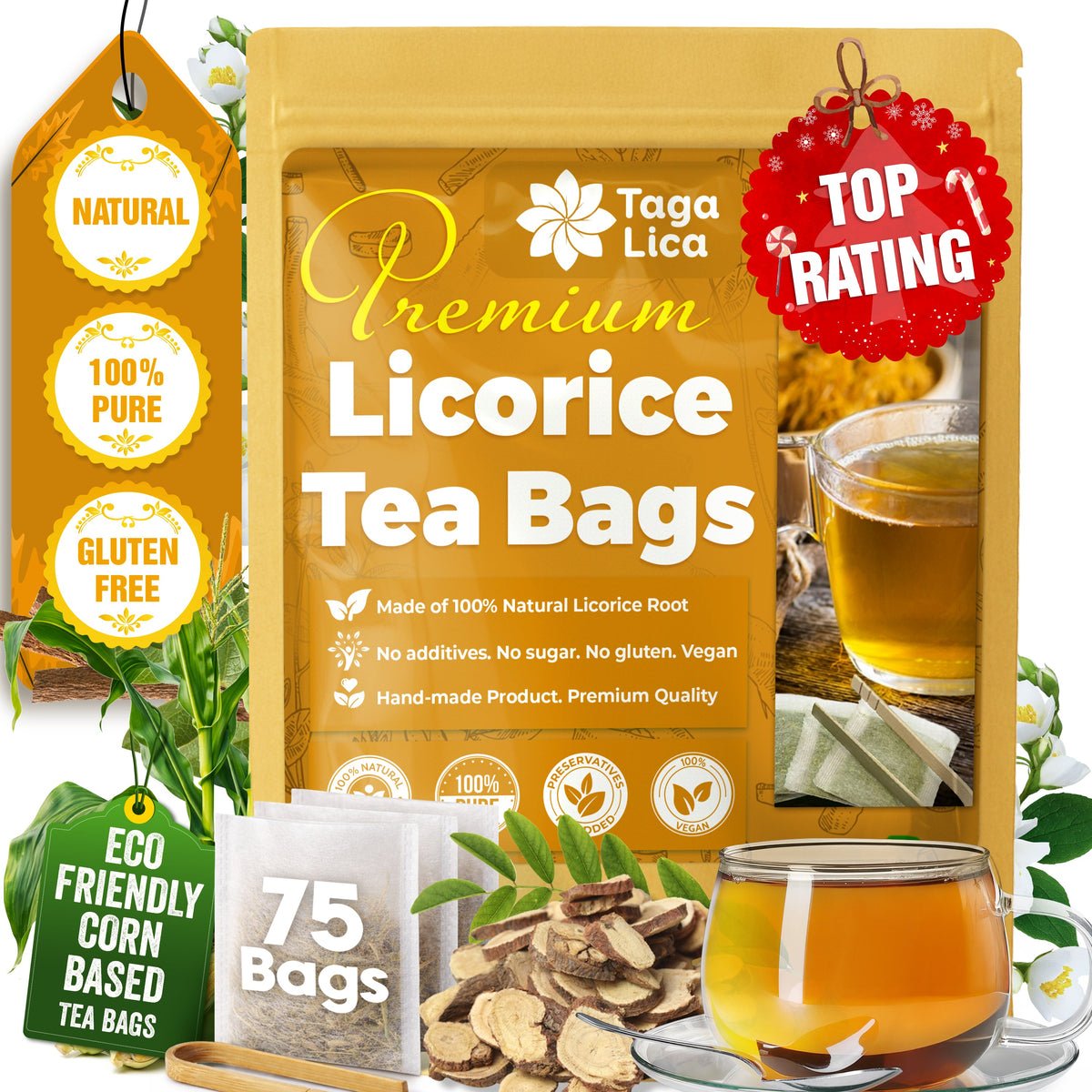 Premium Licorice Root Tea Bags