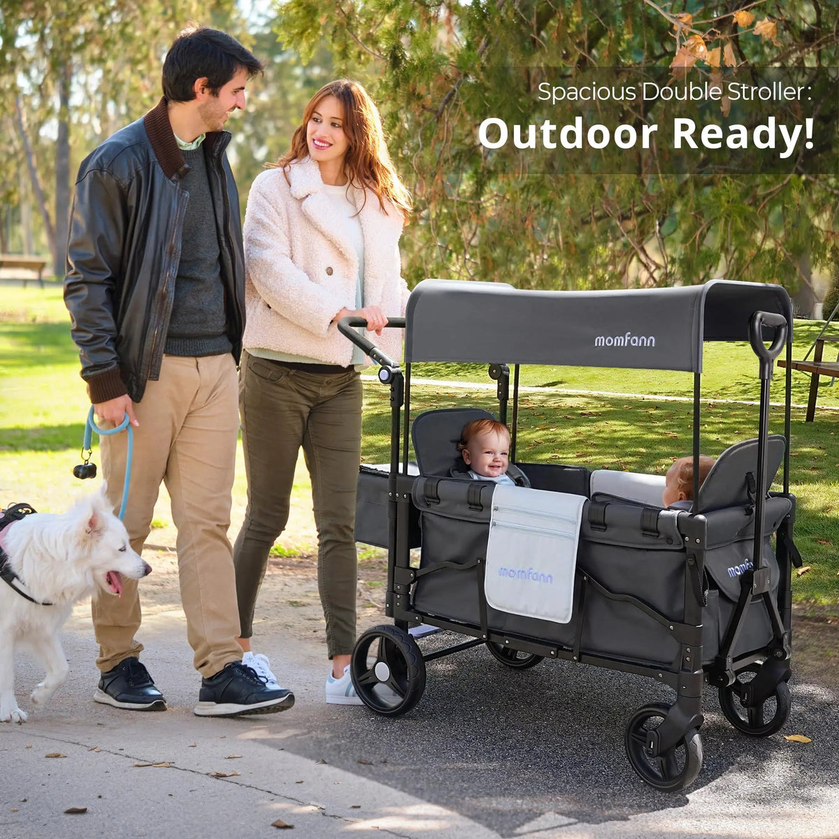 Momfann 4-in-1 Double Stroller Wagon for Kids